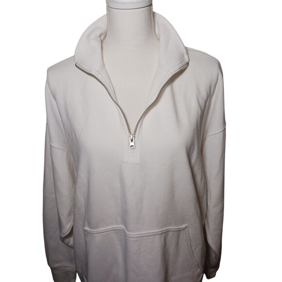 Aerie White Half-Zip Sweatshirt - Picture 7 of 13